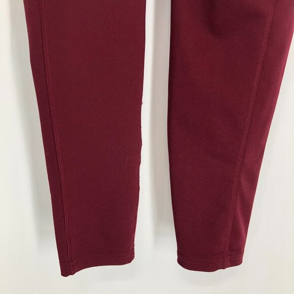 Pop Fit Athletic Leggings with Two Large Side Pockets Burgundy Size Medium - Picture 4 of 12